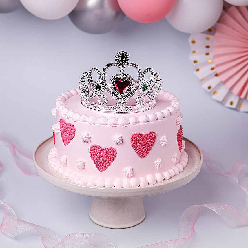 Princess Theme Strawberry Cake Eggless 1 Kg