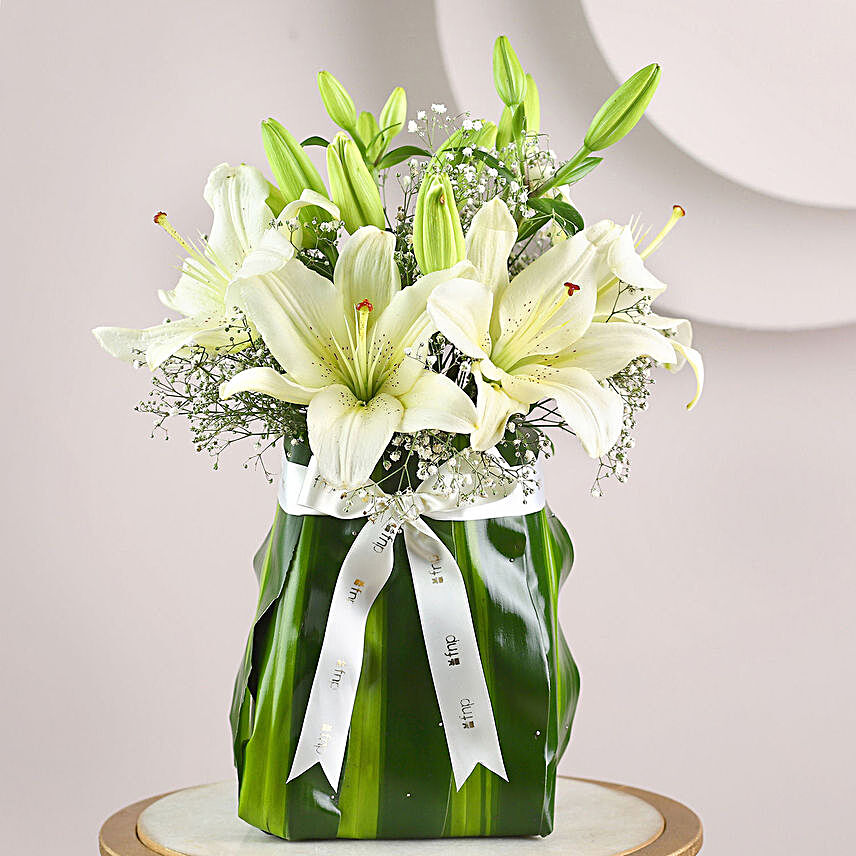 Moonlight Bouquet Of Lilies:Flowers Delivery in Delhi