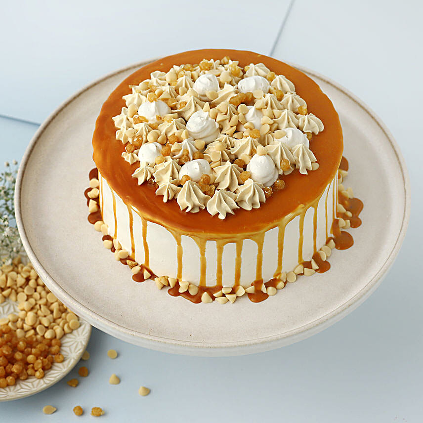 Cream Drop Caramel Cake 2 Kg Eggless