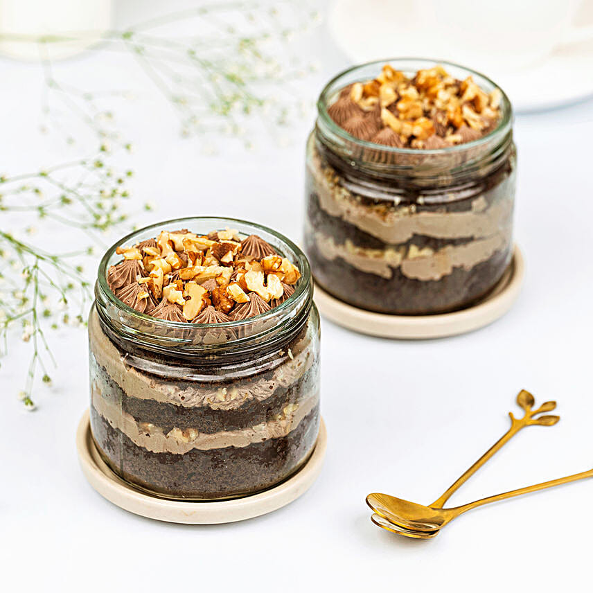 Yummy Choco Walnut Cake Jar Set of 2