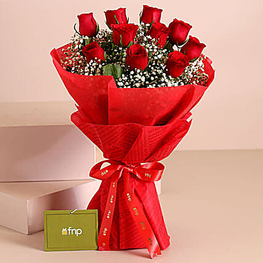 Timeless Love Red Color Roses Bouquet:Valentines Day Flowers
