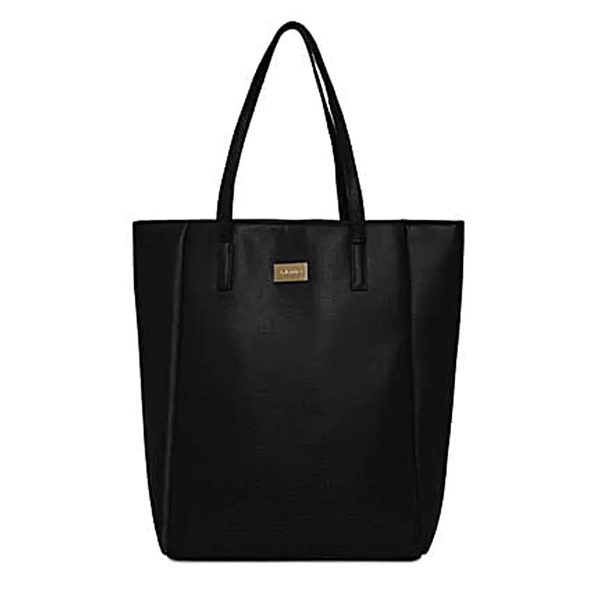 KLEIO Leatherette Tote Handbag Black
