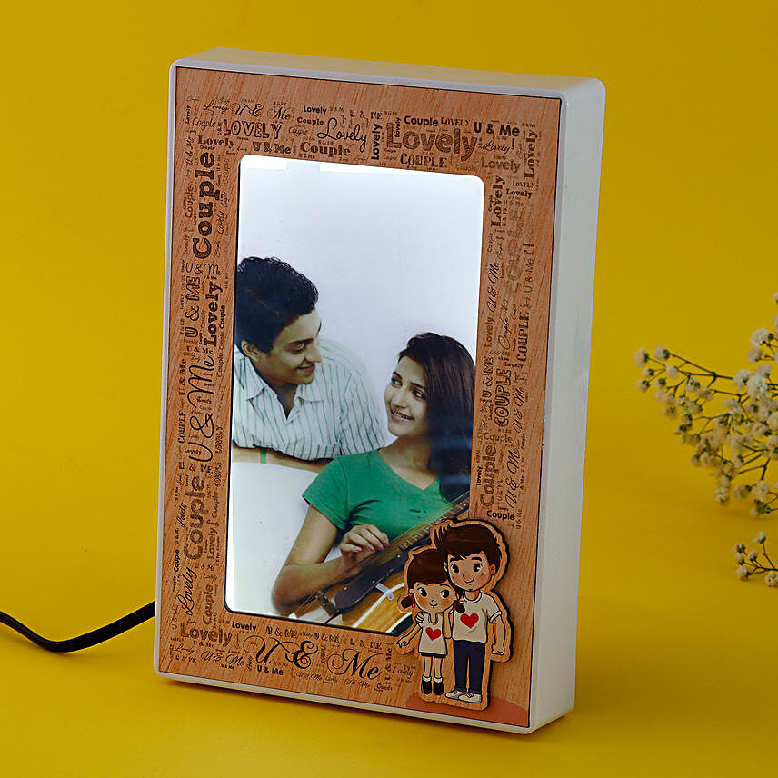 Personalised Couple Magic Mirror Photo Frame:Personalised Valentine's Day Gifts