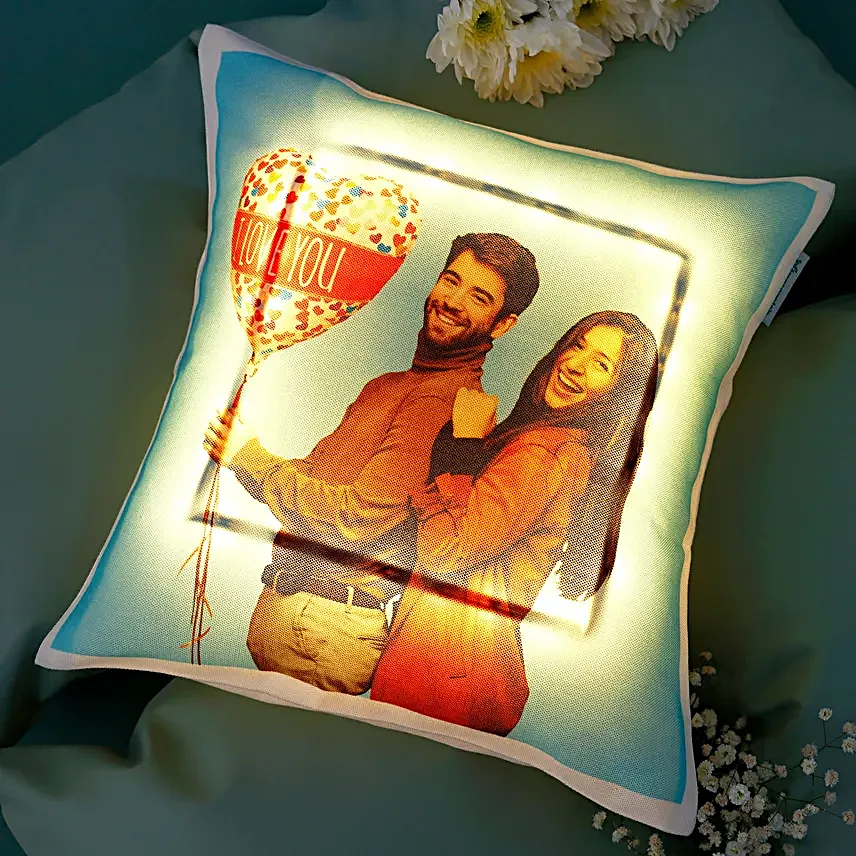 Personalised V Day LED Cushion Hand Delivery