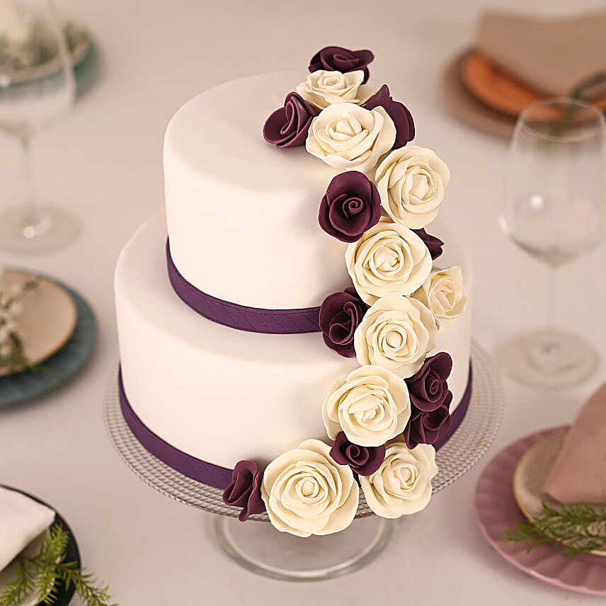 Purple Cascade 3kg:Wedding Cakes to Bhopal