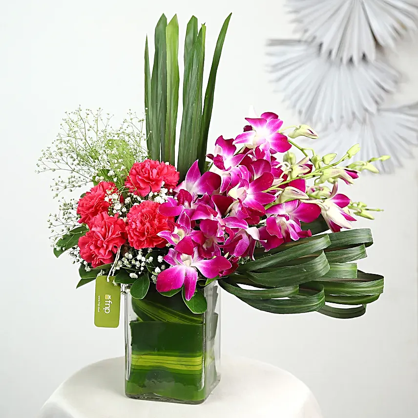 Good Wishes Floral Vase:Exotic Flower Bouquet