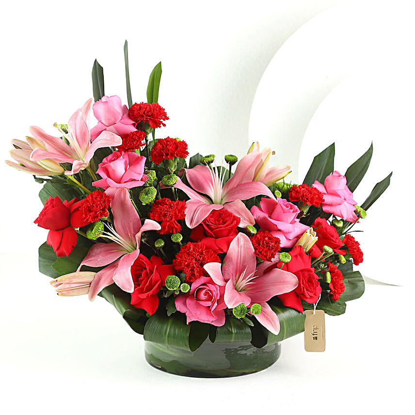 Lilies & Roses Elegant Vase