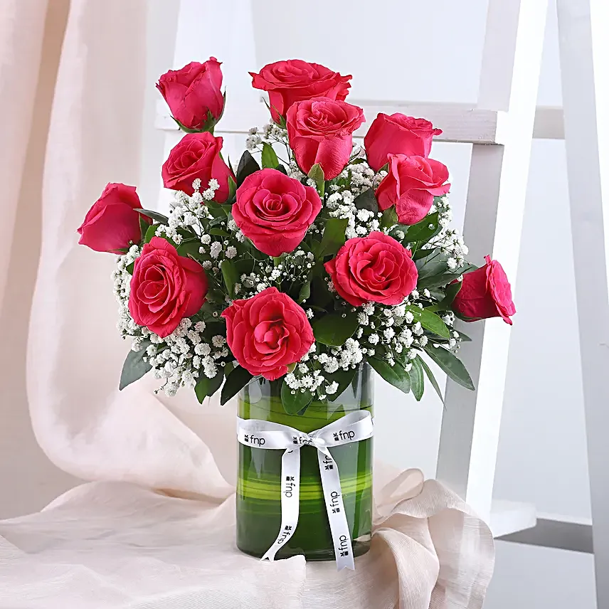 Alluring Roses Jar Arrangement:Send Pink Rose