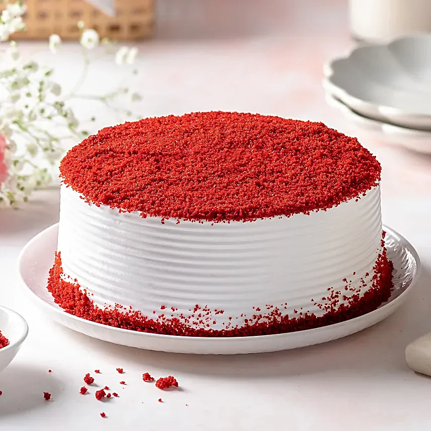 Red Velvet Fresh Cream Cake Half kg Eggless