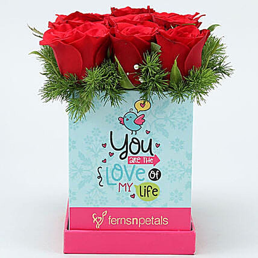 Red Roses Love Of My Life Blue Box