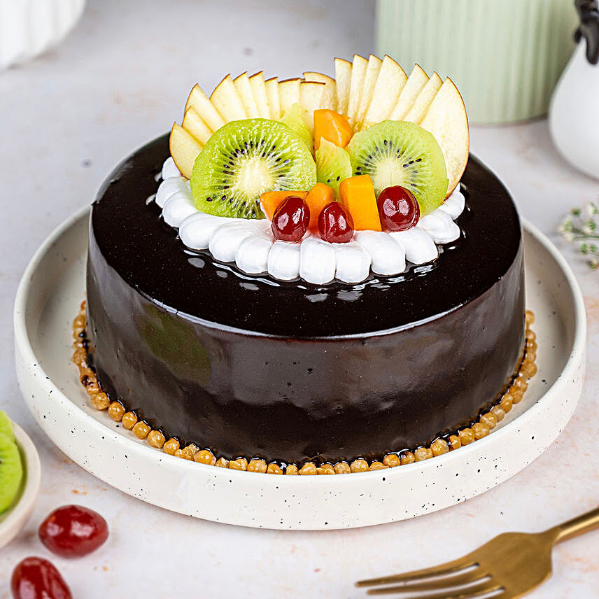 Fruit Chocolate Cakes Half kg Eggless:Gift Delivery in Jhajjar