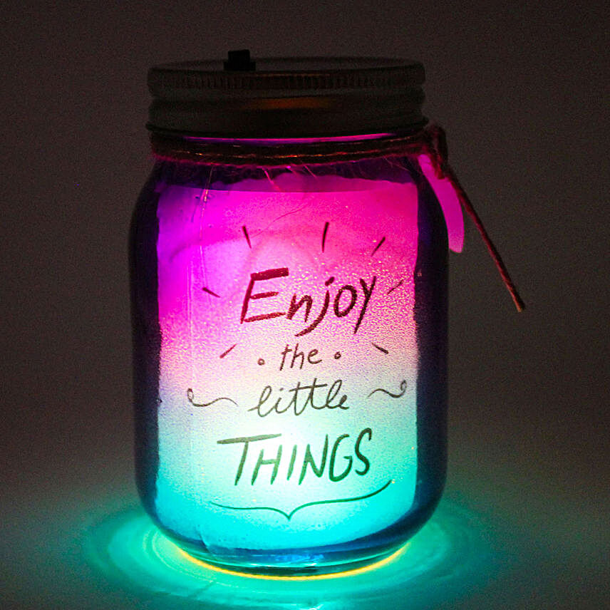 LED Enjoy Your Life N Quote Mason Jar:Elegant Home Décor Gifts