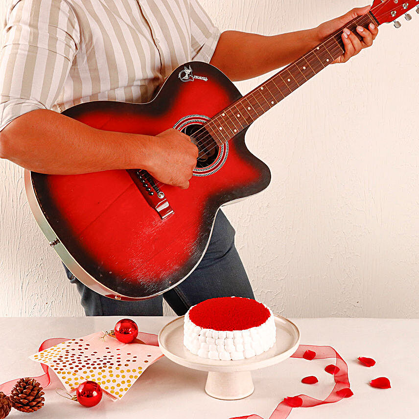 Red Velvet Cake Musical Surprise Combo:Valentine Gift Combos