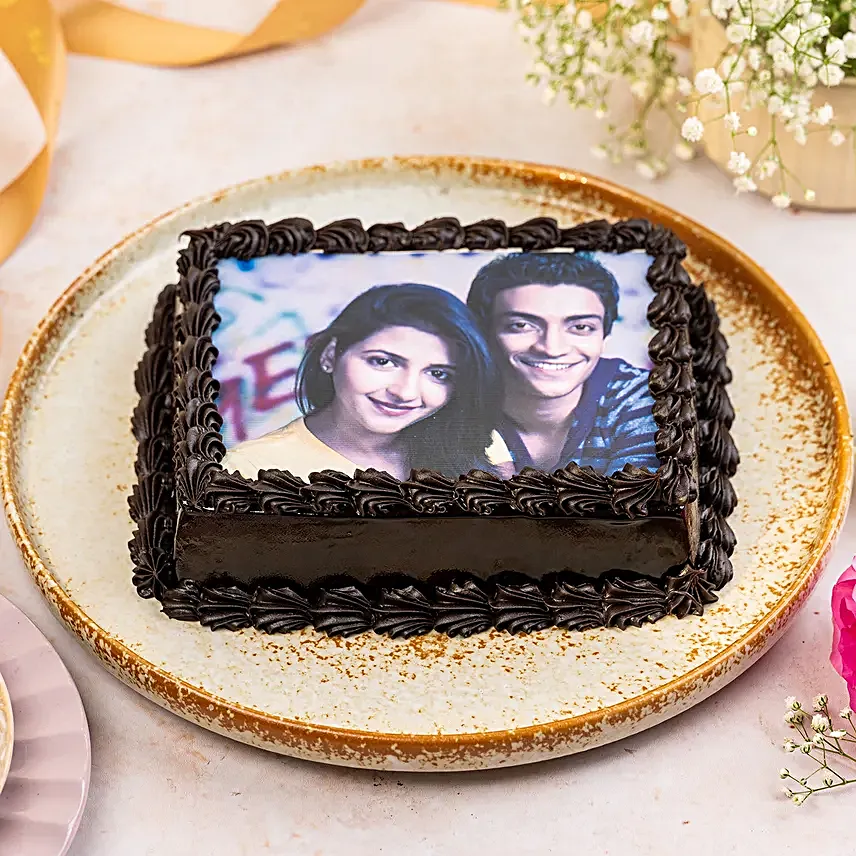 Decorated Chocolate Photo Cake 1kg