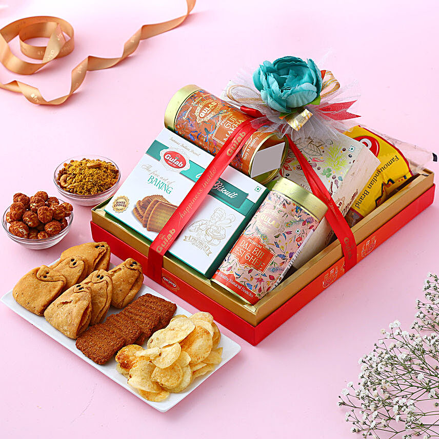 Gulab Savouries Delight Gift Set:Gift Hampers: Happiness Multiplied