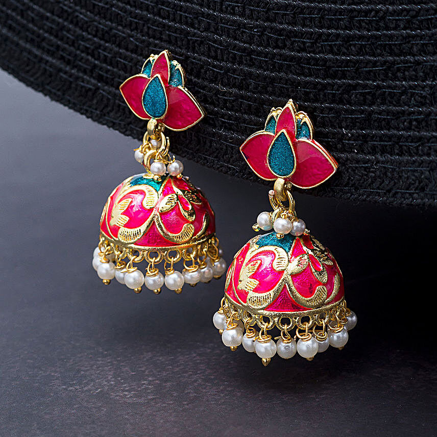 Mughal Design Jhumka Earrings:Earrings