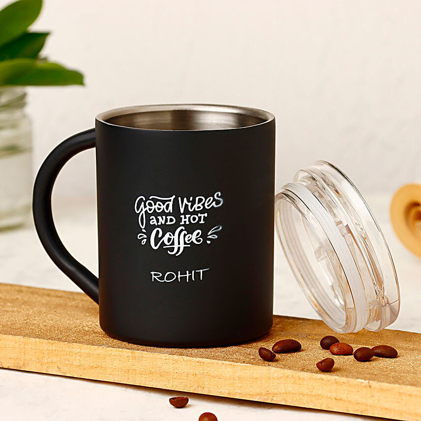 Personalised Good Vibes Insulated Mug:Birthday Surprises