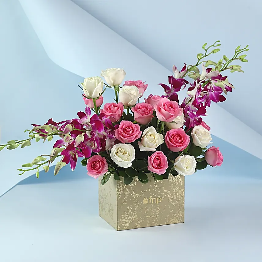 Calm Your Senses Floral Box:Exotic Flower Bouquet