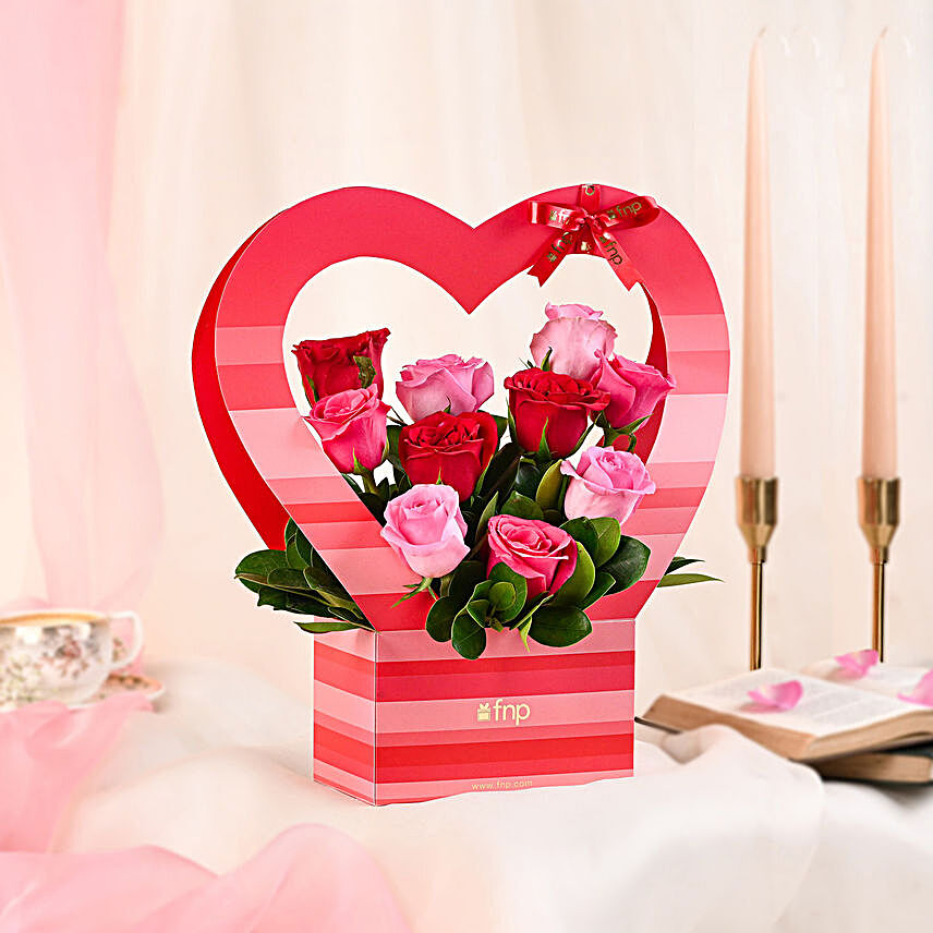 My Rosy Heart Arrangement:Rose Day Gifts