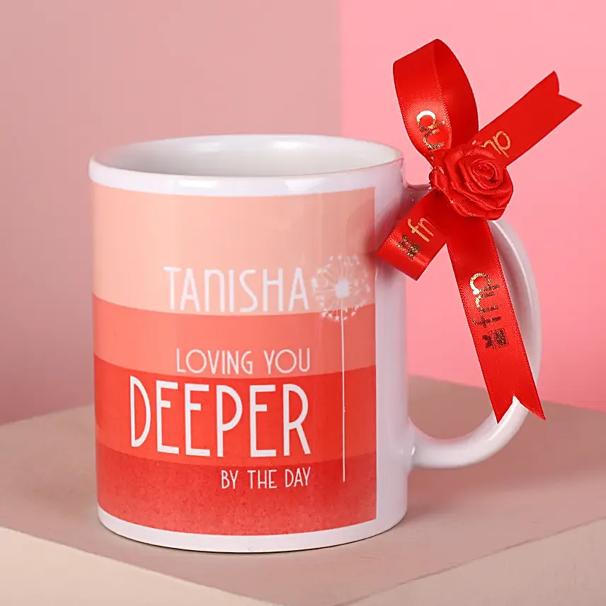Personalised Loving You Deeper Mug Hand Delivery:Promise Day Gifts