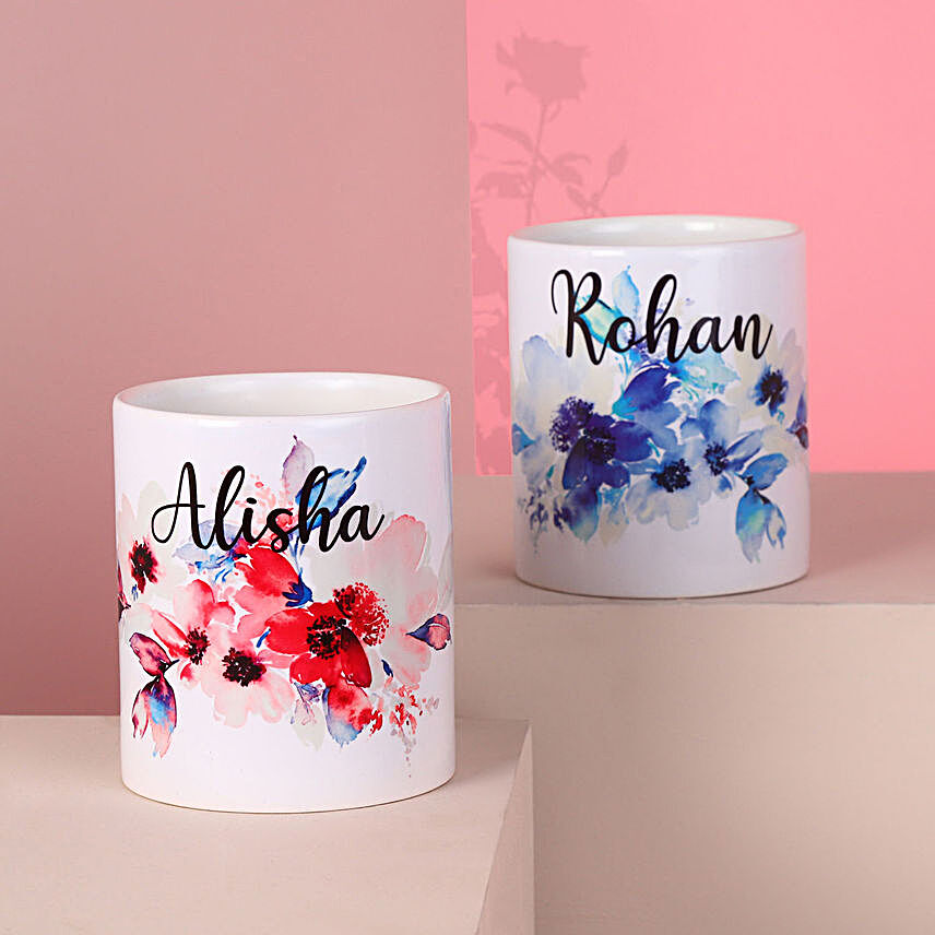 Personalised Name Couple Mugs:Valentine Personalised Gifts