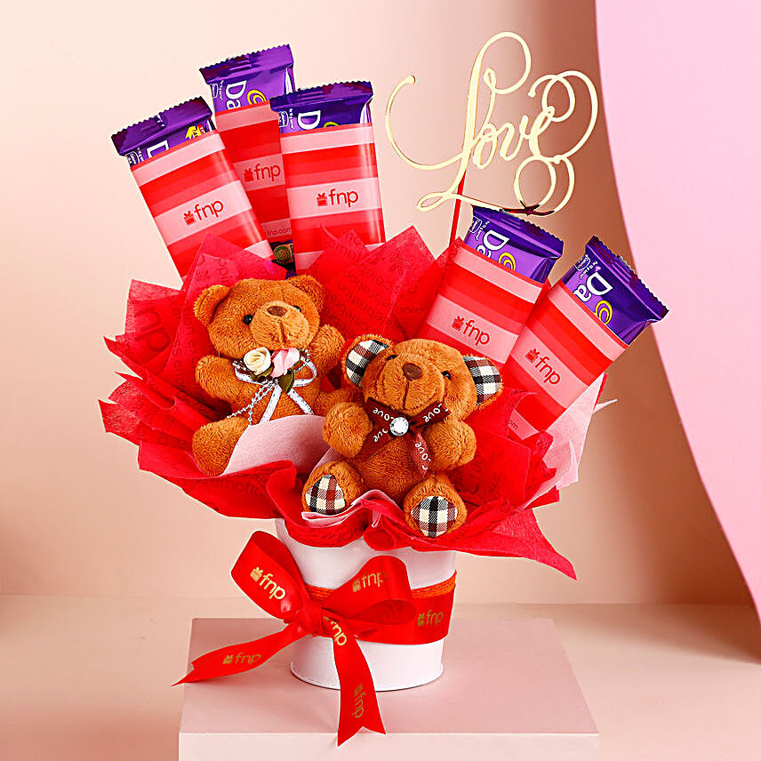Hugs N Chocolates Bouquet:Gifts for Promise Day