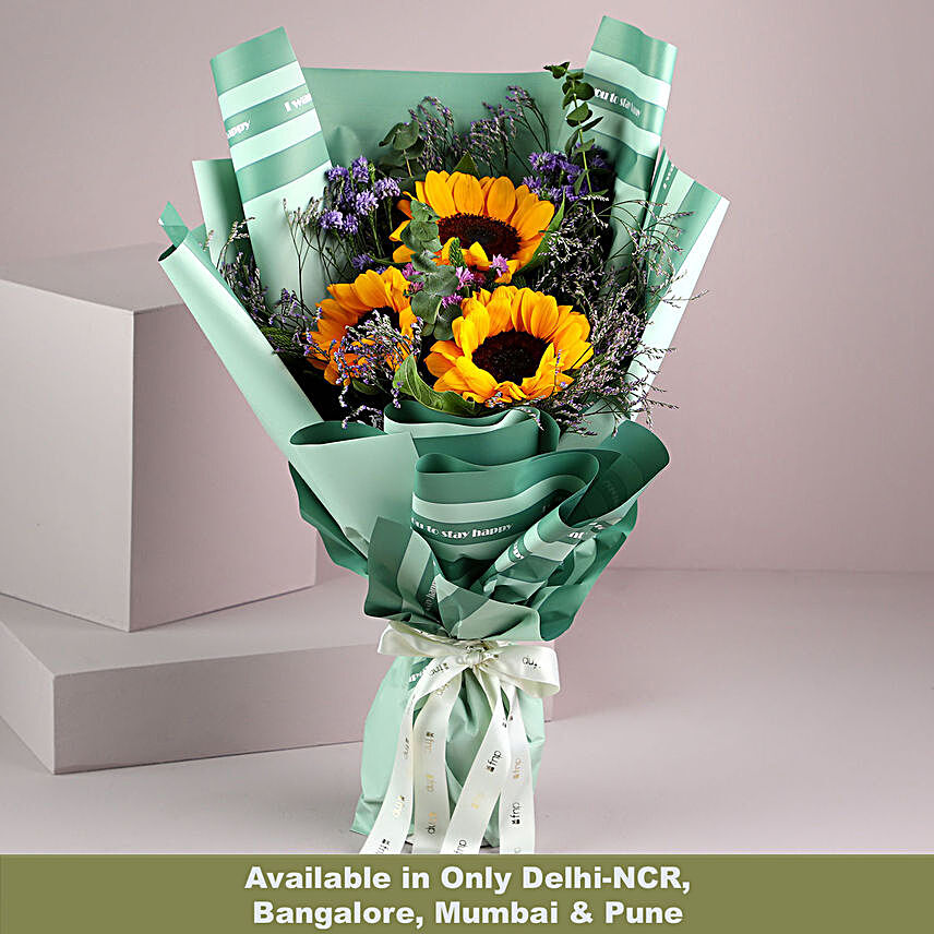 Bright Sunflowers Bouquet:Exotic Flowers