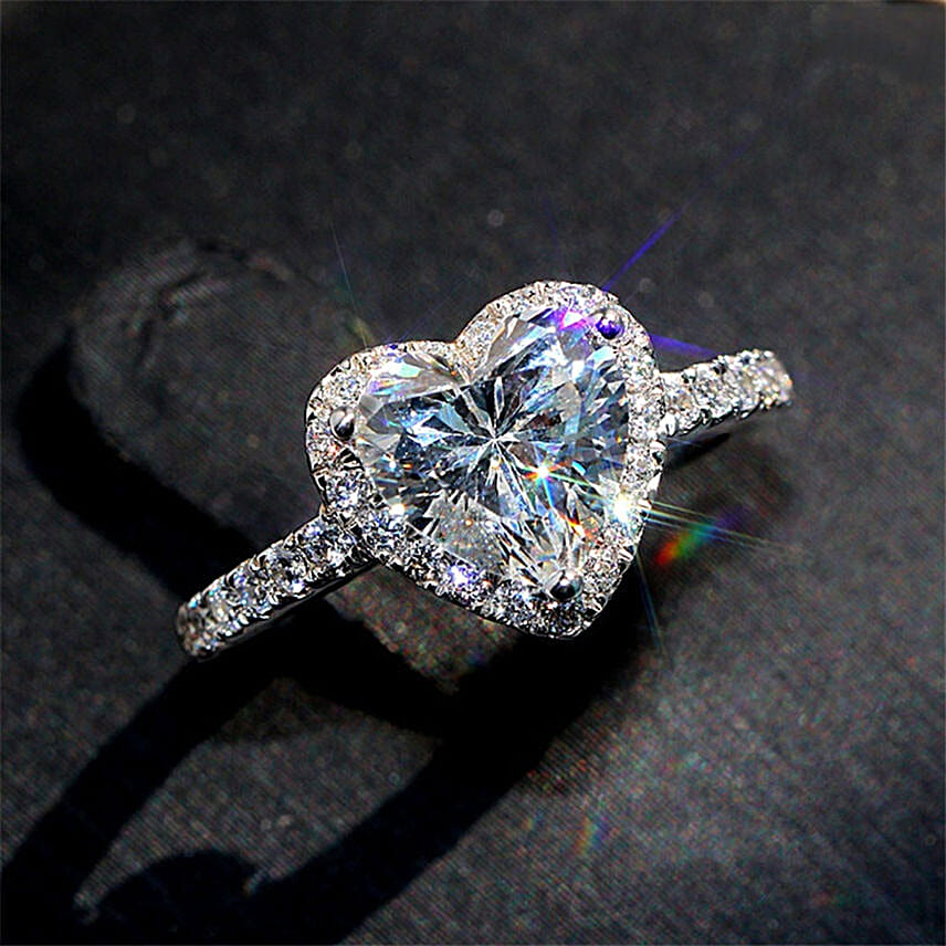 Solitaire Heart Ring