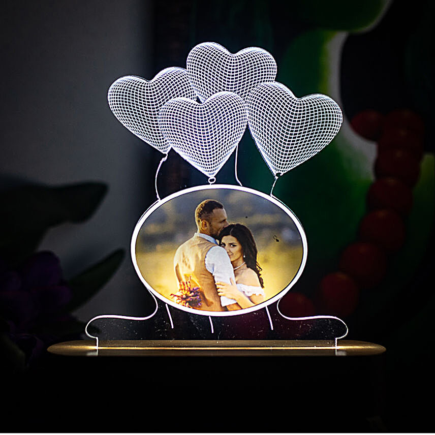 Personalised Couple Hearts Night Lamp