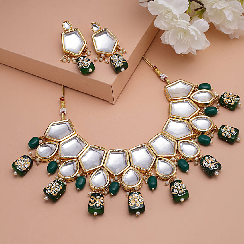 PANASH Kundan N Beads Jewellery Set