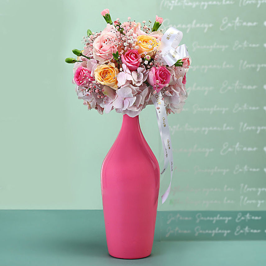 Peachy Feelings Floral Vase