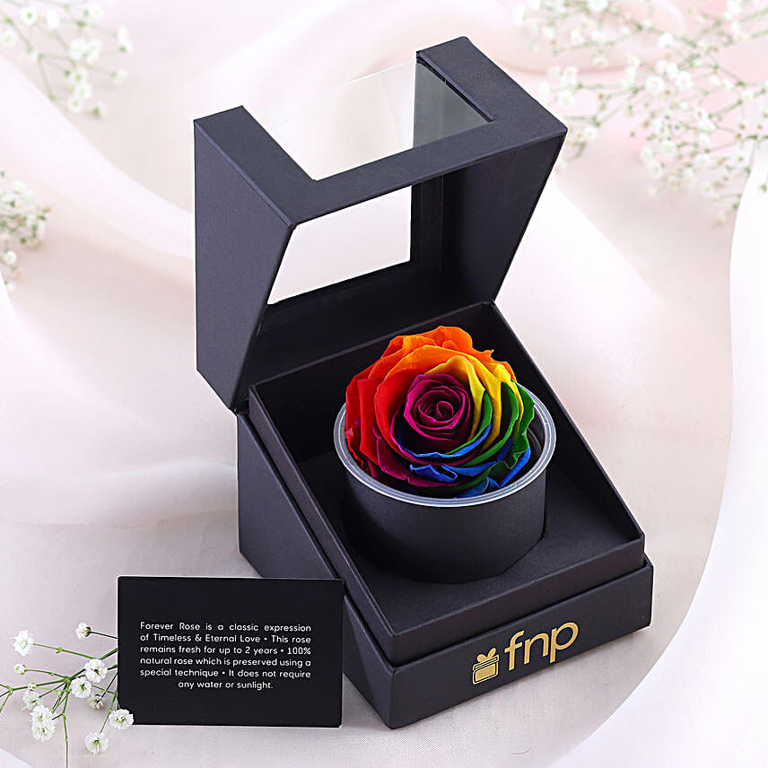 Forever Love veelkleurige rozen geschenkdoos
