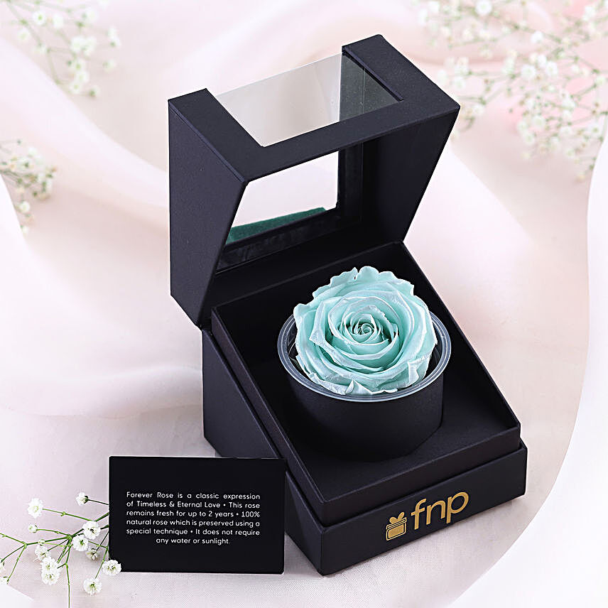 Tiffany Blue Color Forever Rose Gift Box