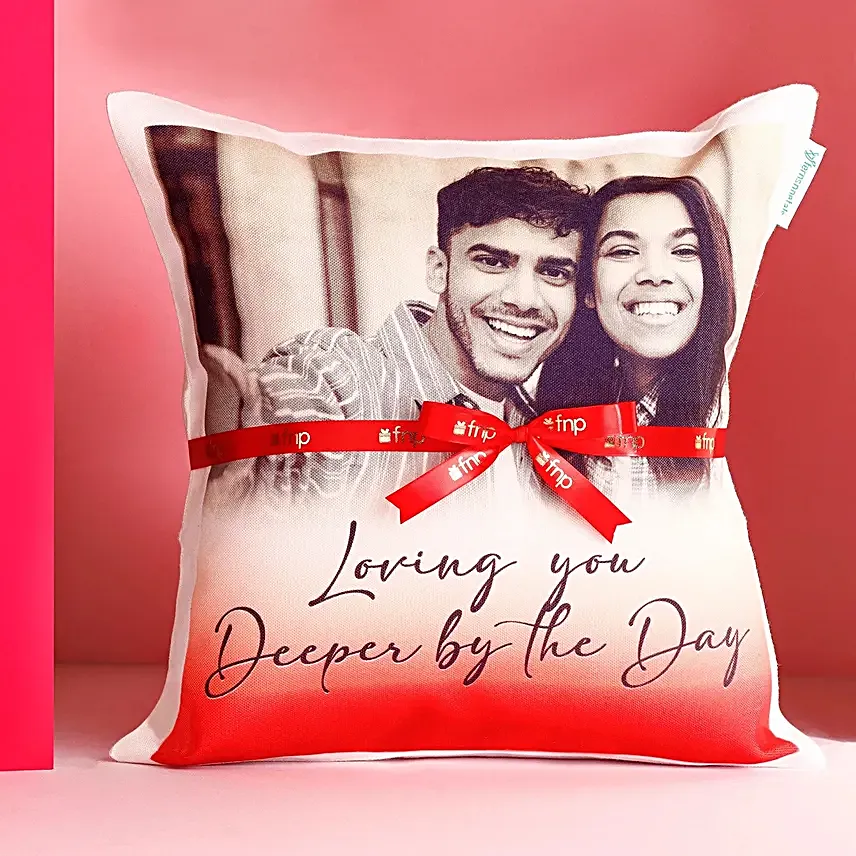 Personalised Loving You Deeper Cushion Hand Delivery:Marriage Anniversary Gifts