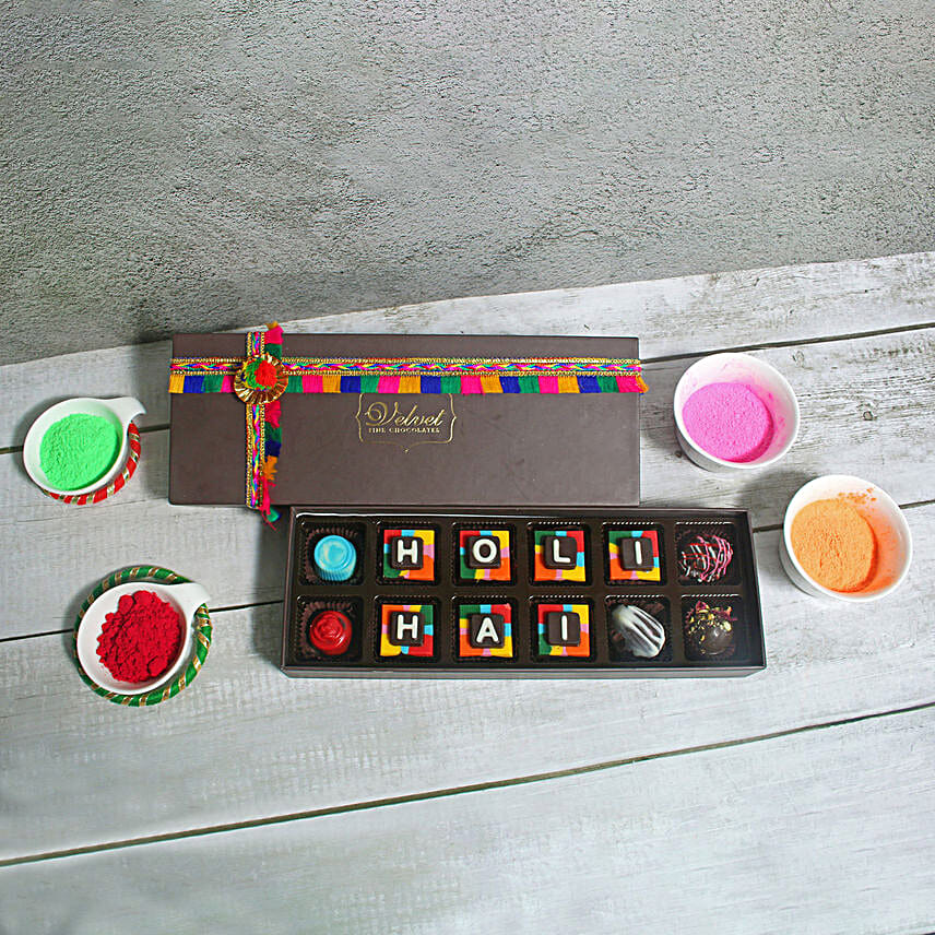 Holi Hai Assorted Chocolates Box- 12 Pcs