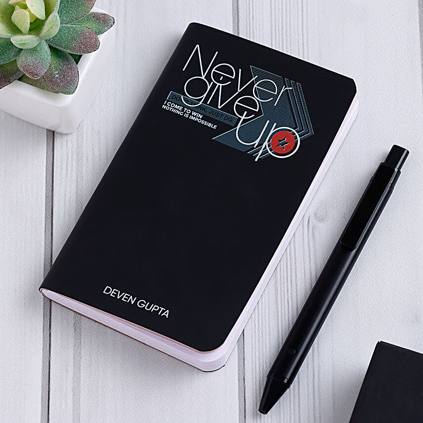 Never Give Up Personalised Notebook N Pen