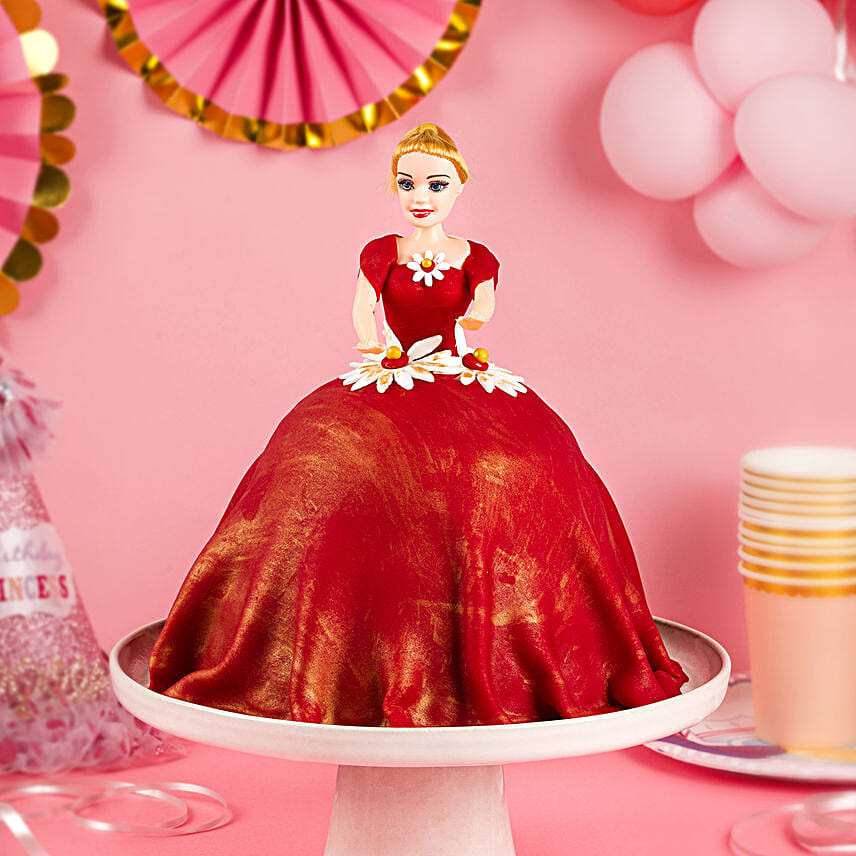 Charmed In Red Doll Cake