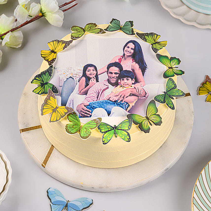Personalised Butterfly Tiara Photo Cake