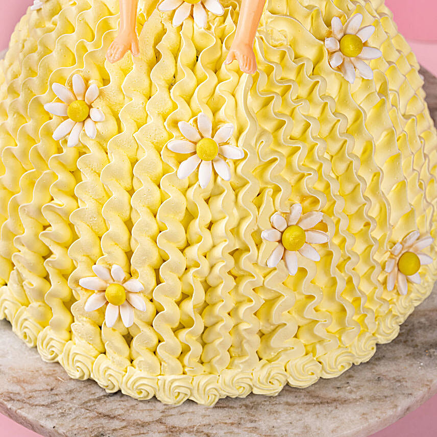 Yellow online barbie cake