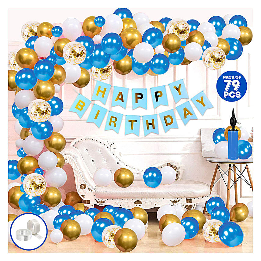 Festive Blue Birthday DIY Decoration Kit