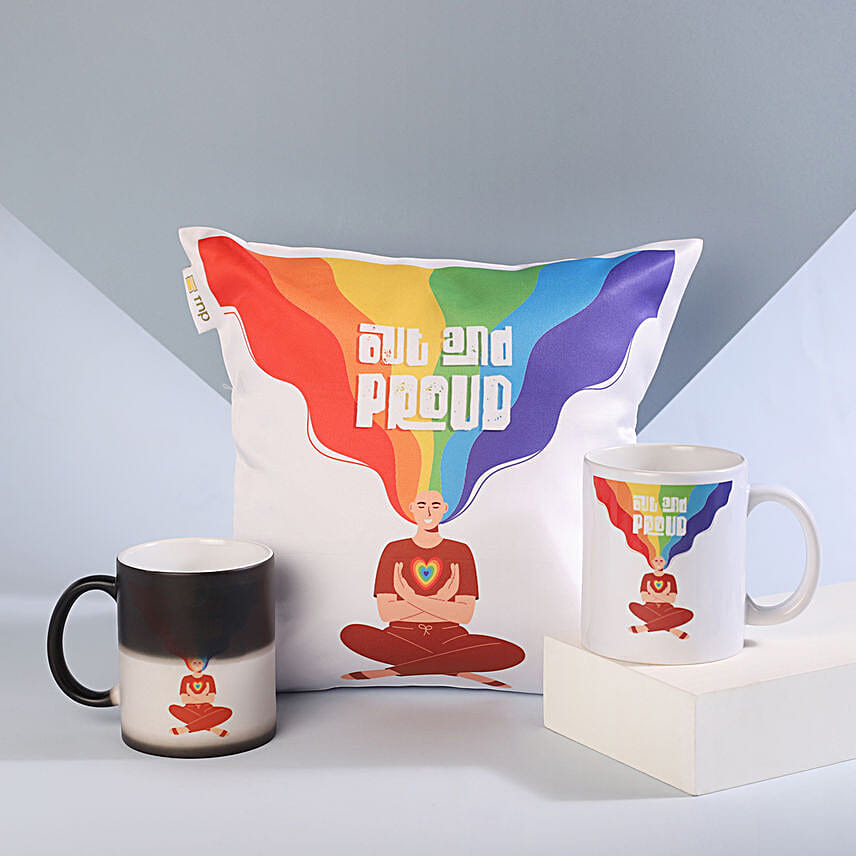 Cushion & Magic Mug Prride Combo