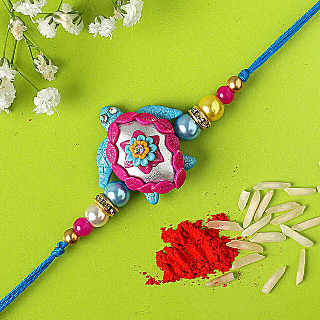 Turtle Raki Buy/Send Sneh Playful Polymer Turtle Rakhi For Kids Online- FNP