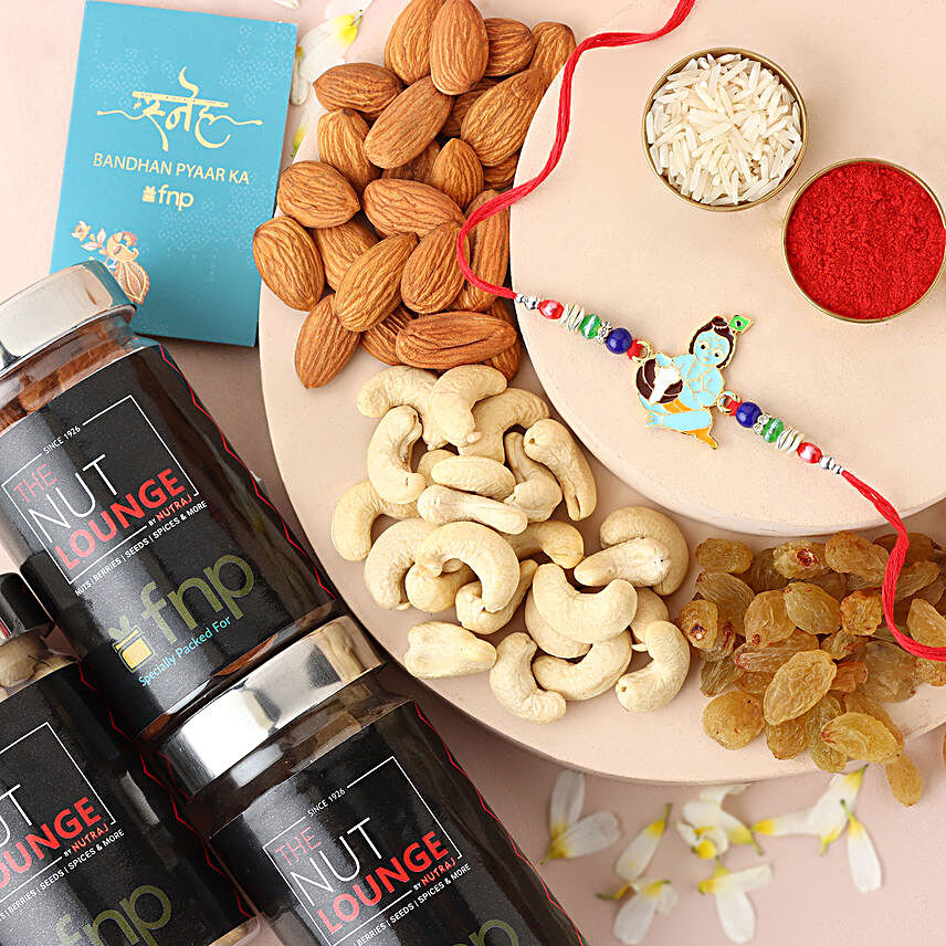 Sneh Bal Krishna Rakhi with Healthy Nuts