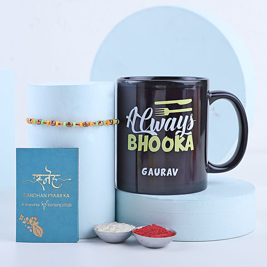 Sneh Beads Mauli Rakhi N Personalised Name Mug