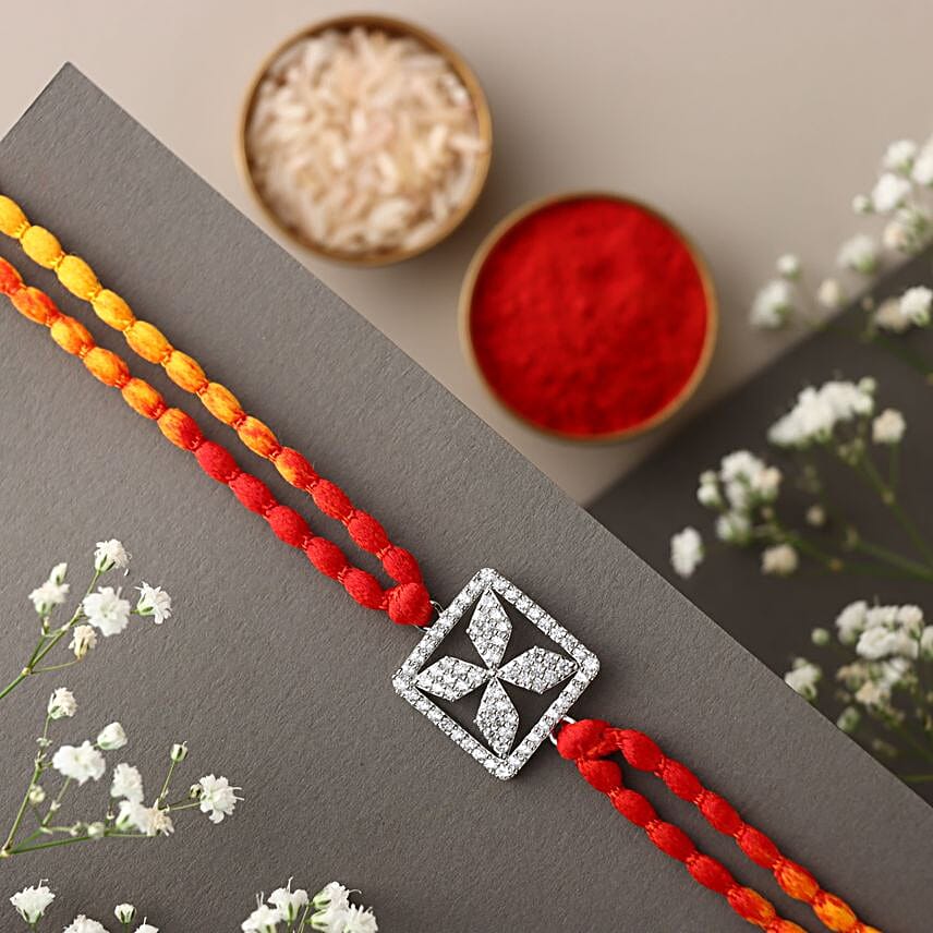 Sneh Floral Silver Rakhi