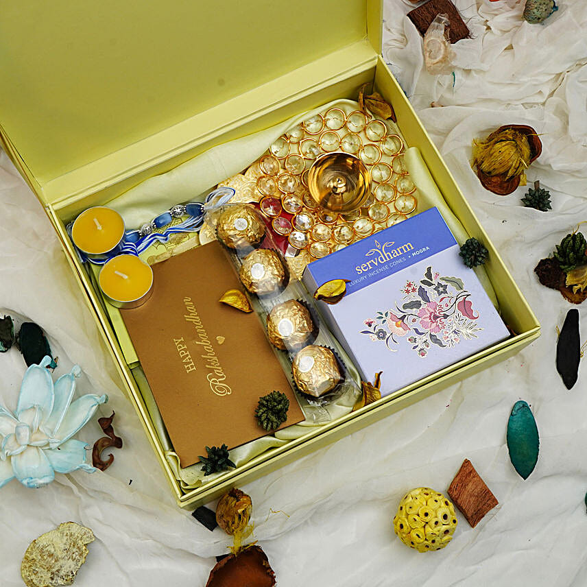 Special Navgrah Raksha Bandhan Blessings Gift Box With Rakhi