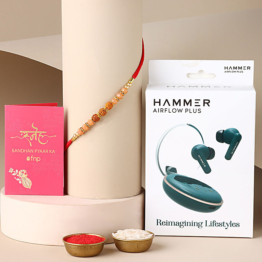 Sneh Beads Rakhi with Hammer Airflow Plus TWS Earbuds