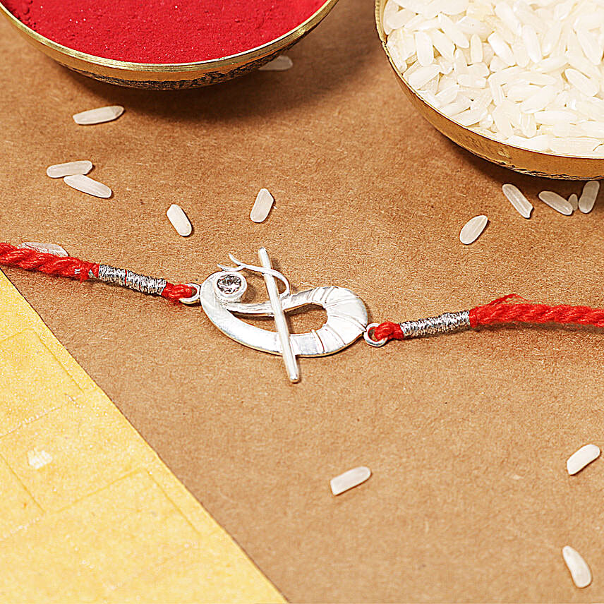 Peacock Flute 925 Silver Rakhi