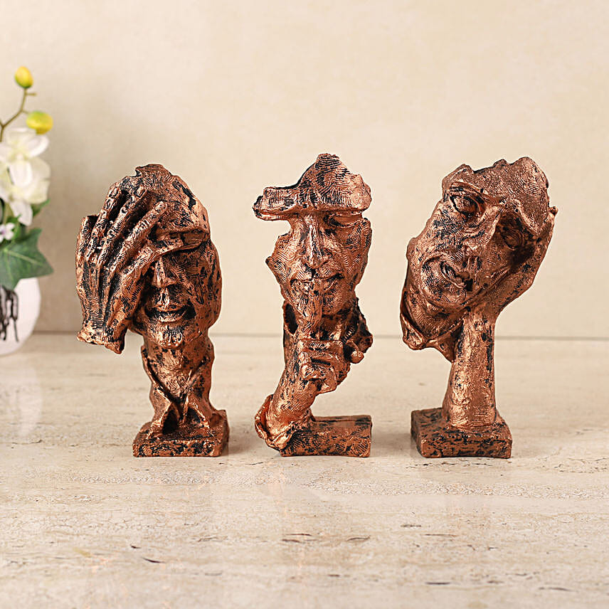 Brown Cut Faces Unity Statue Set