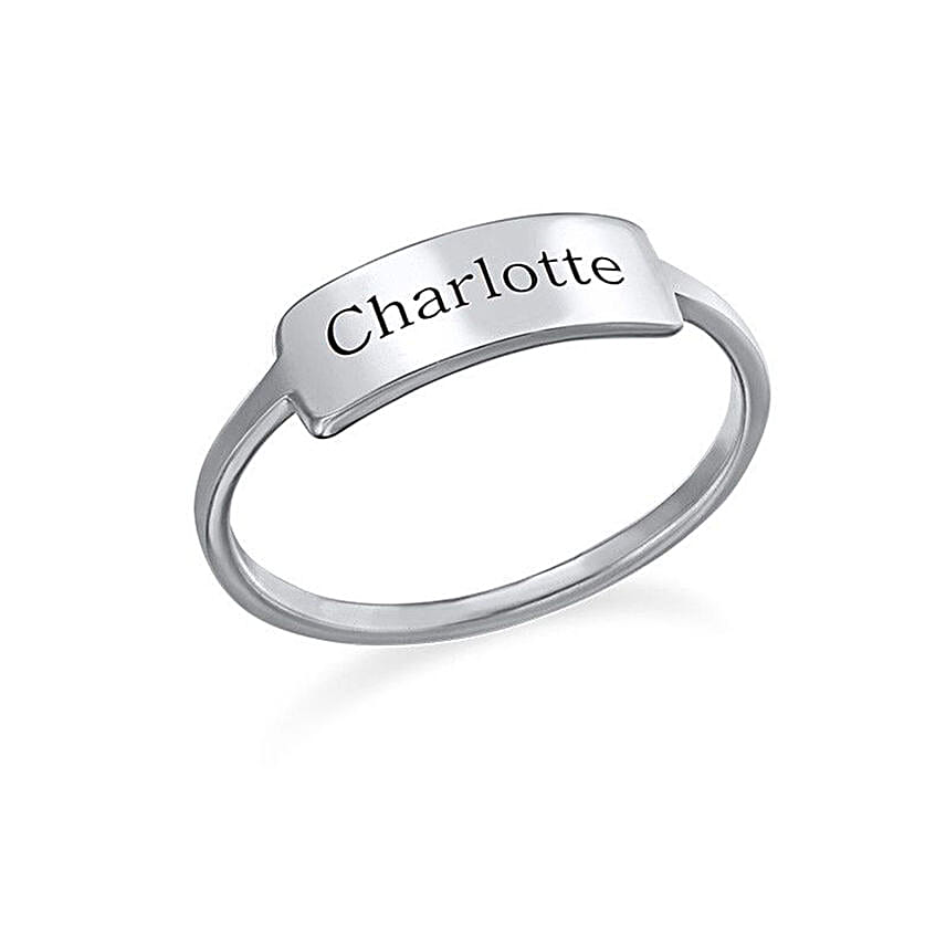 Personalised Name Engraved Silver Ring